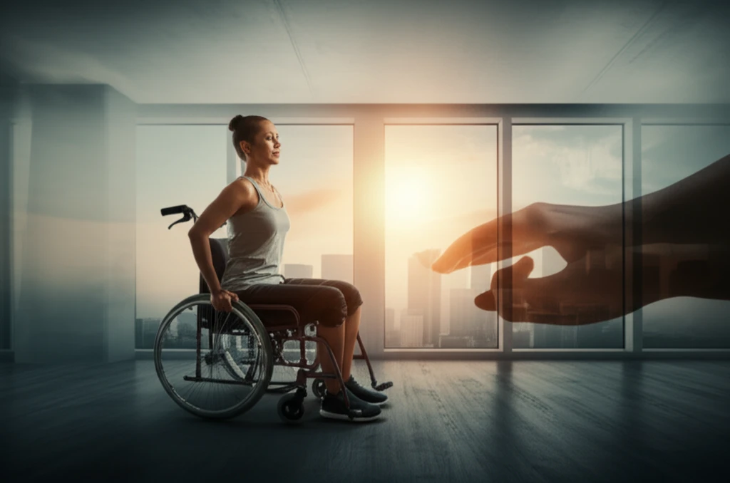 Empowered stroke survivor engaged in self-rehabilitation exercises.