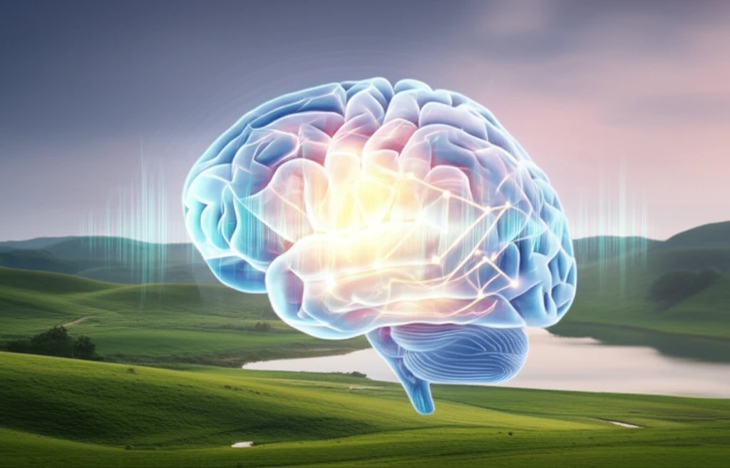 Brain with glowing neural pathways, representing neuroplasticity and tinnitus relief