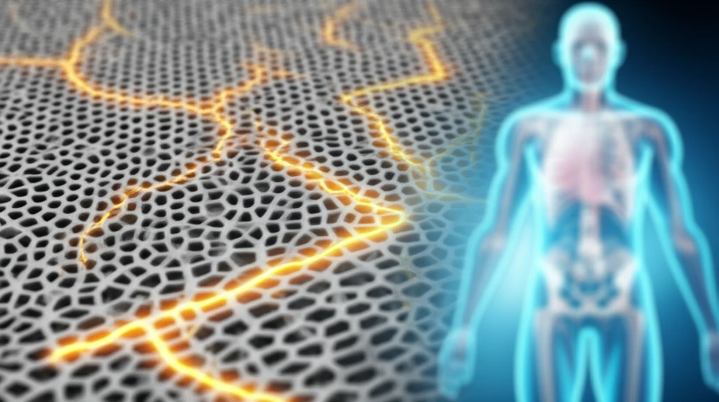 Microscopic view of bone cells integrating with a porous titanium implant.