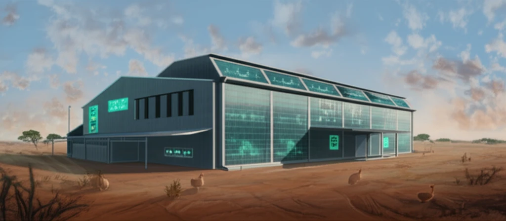 Modern poultry farm in Brazil with advanced climate control systems.