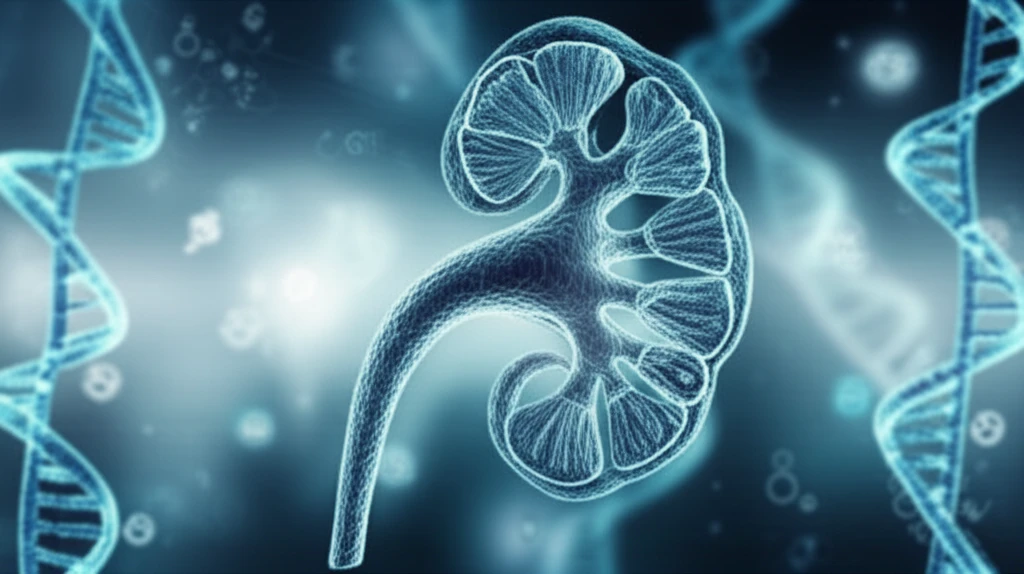 DNA strands forming a kidney shape