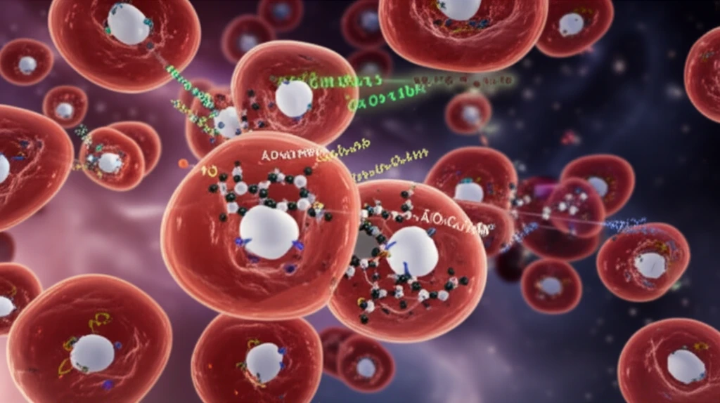 Illustration of liver cancer cells being treated with Auphen and dbcAMP, targeting aquaporin channels.