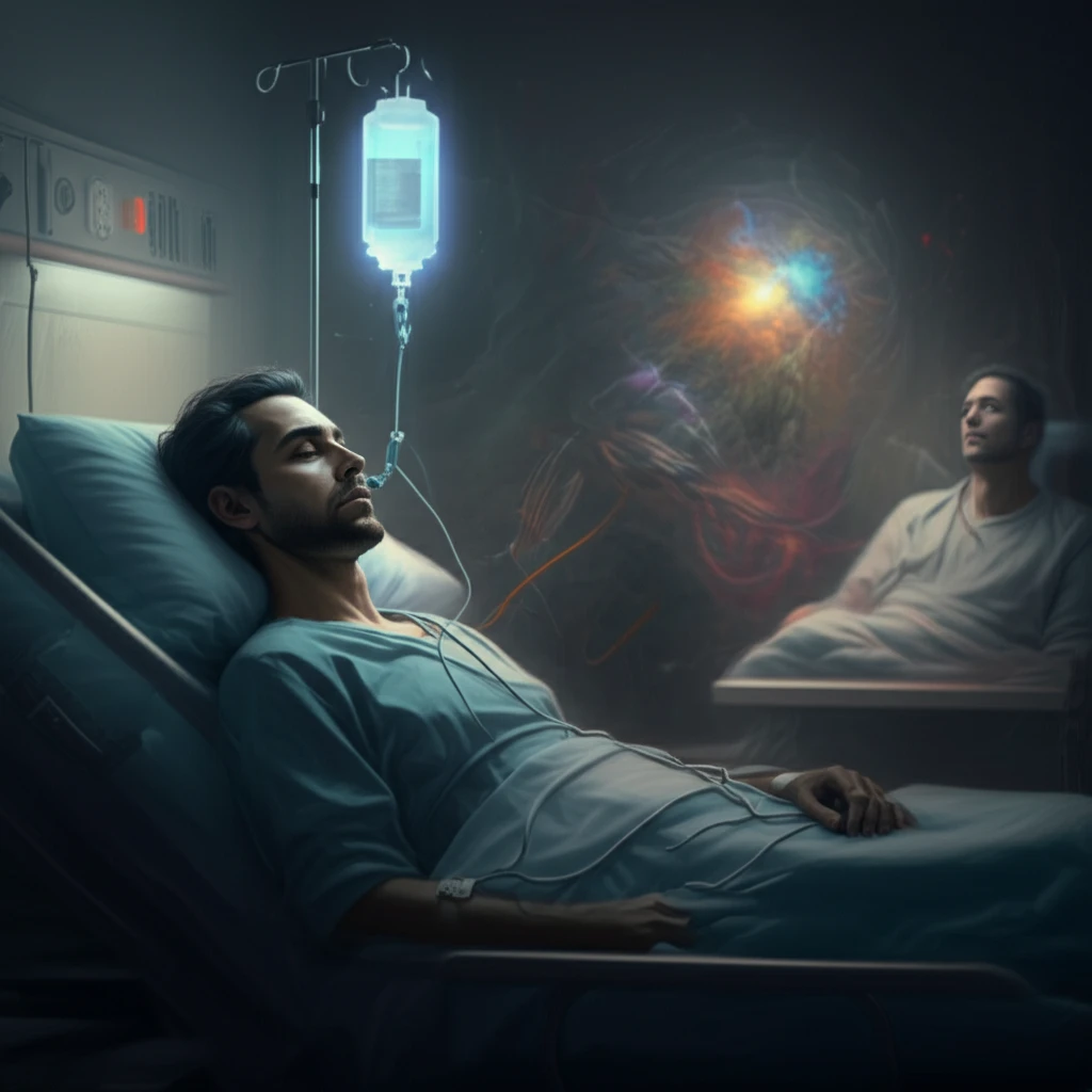 Illustration of dexmedetomidine calming effect on patient post surgery.