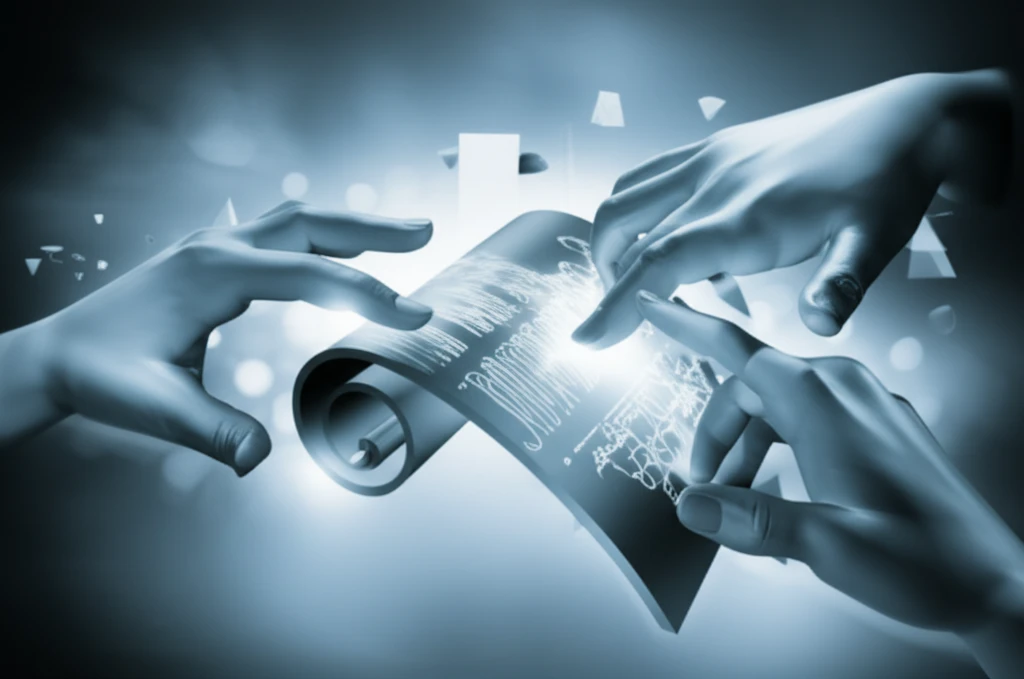 Hands interacting with a rollable display, highlighting ergonomic design.