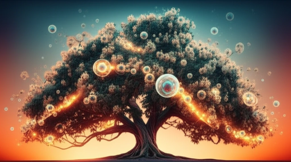 Litchi tree in bloom with ROS orbs