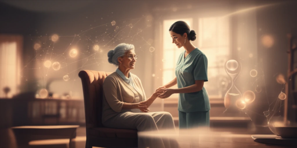 A comforting home scene illustrating Alzheimer's care