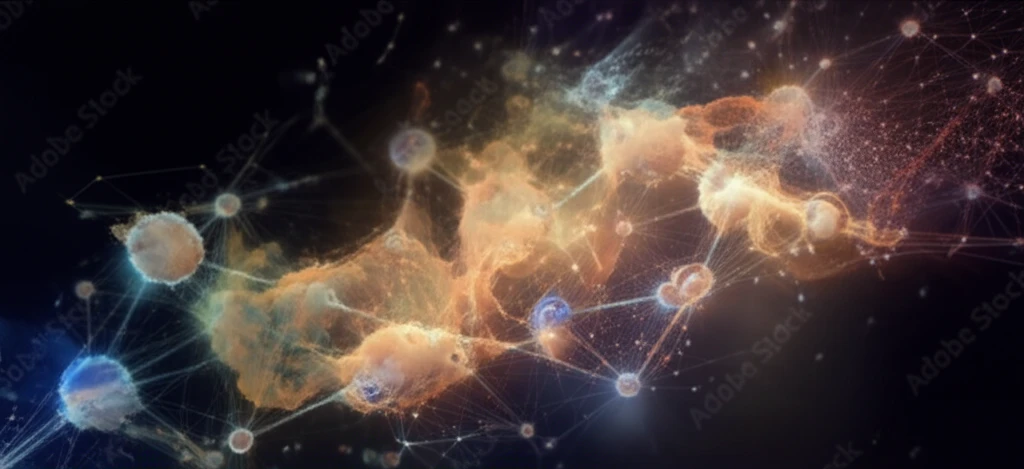 Interconnected web of healthcare treatments representing network meta-analysis.