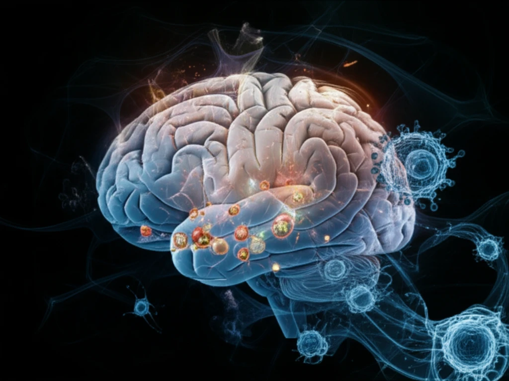 Microscopic cells merging with a brain representing understanding pathology.