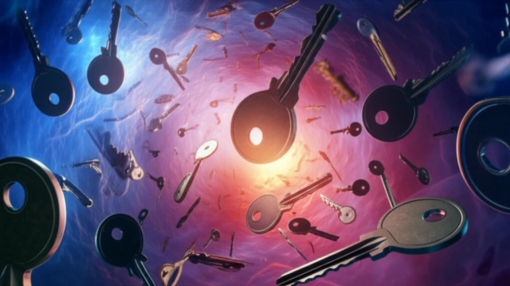 Microscopic view of bacteria transforming into keys, symbolizing unlocking antibiotic resistance with rapid diagnostic tools.