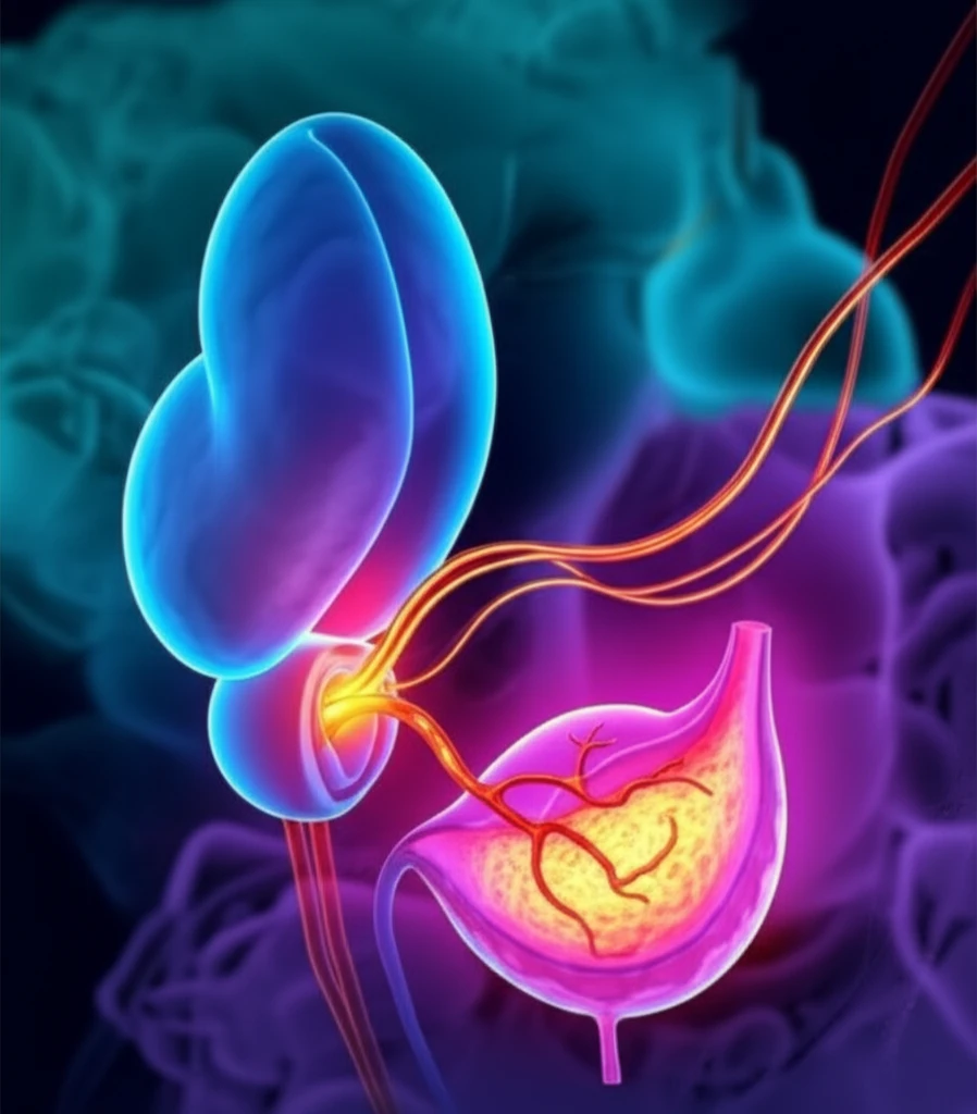 Illustration of the connection between prostate inflammation and bladder overactivity.
