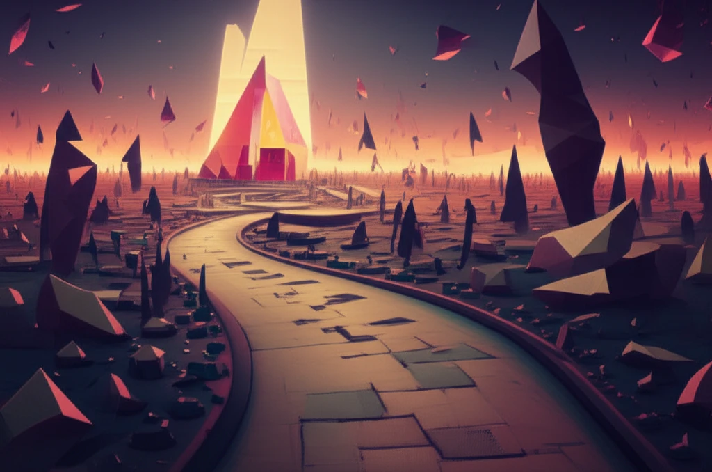 Symbolic illustration of a path to a supportive health center for sickle cell anemia patients.