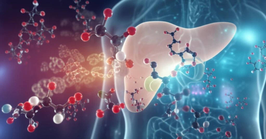 Interconnected ketone and glucose molecules symbolize their relationship in post-pancreatitis prediabetes.