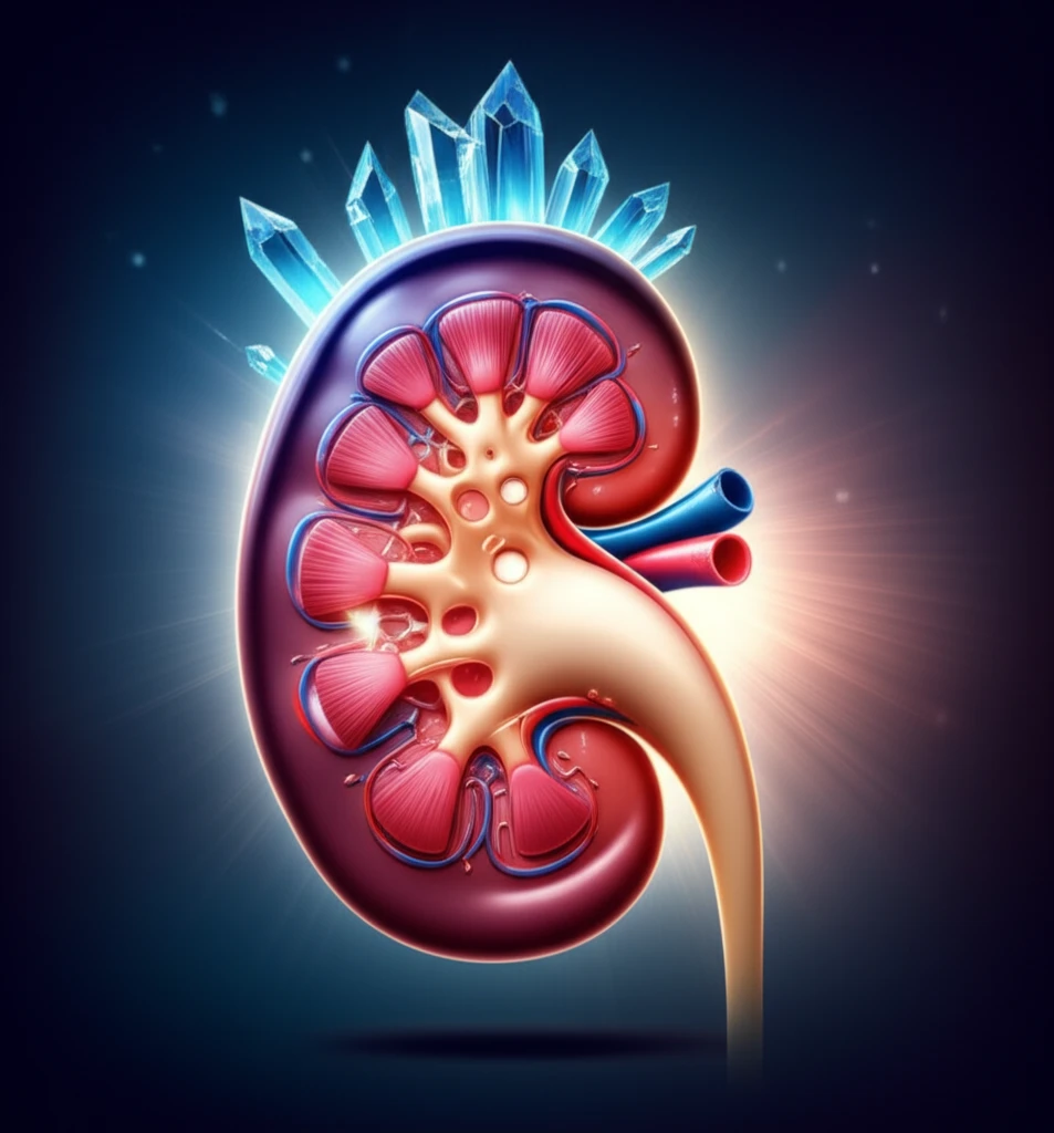 Digital illustration symbolizing gout treatment breakthrough for kidney disease patients.
