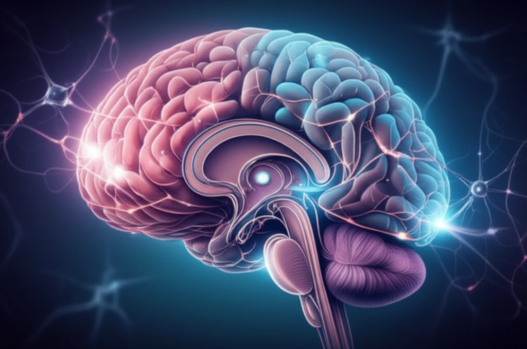 Brain processing speech with visible neural networks.