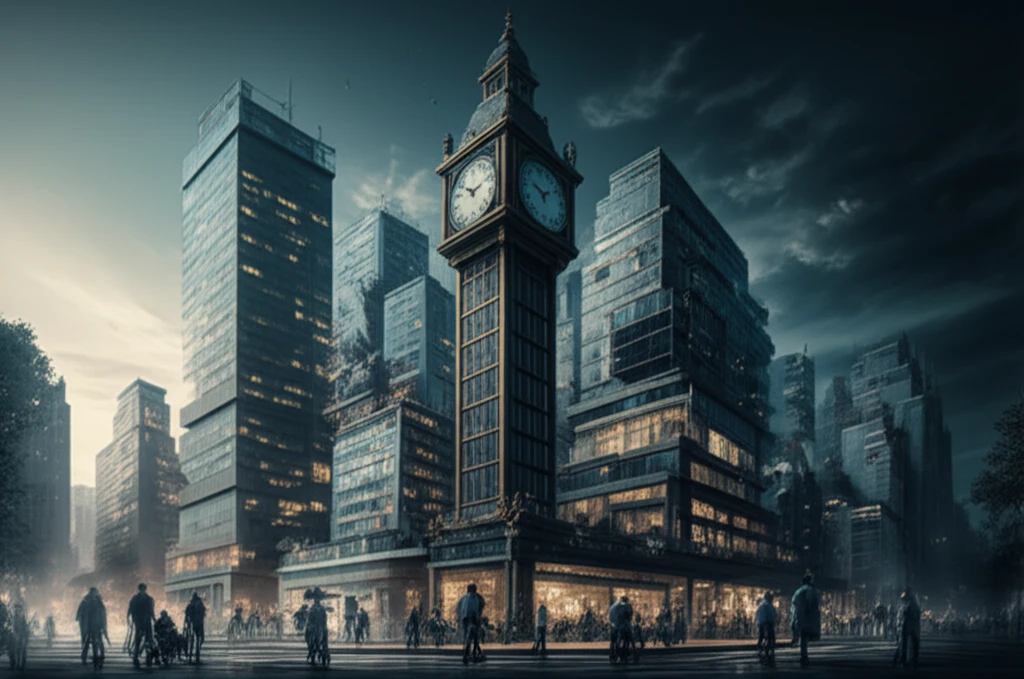 Collaborative healthcare system with intertwined public and private hospitals, symbolizing efficiency and timeliness.