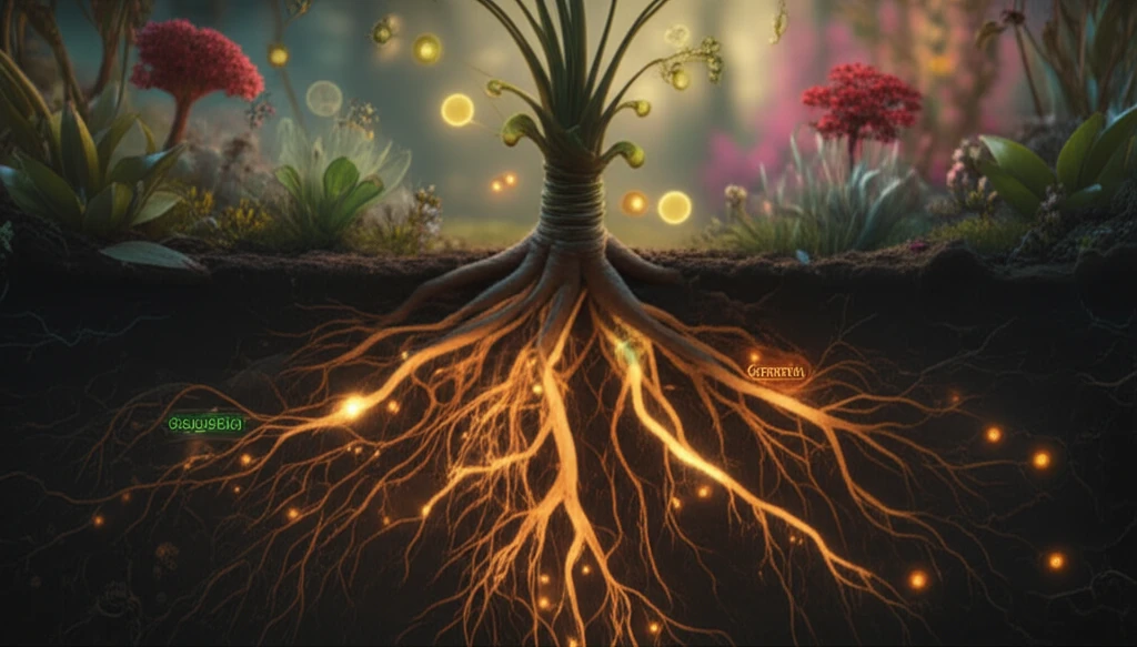 Plant roots absorbing and transforming umbelliferone into scopoletin and esculin.