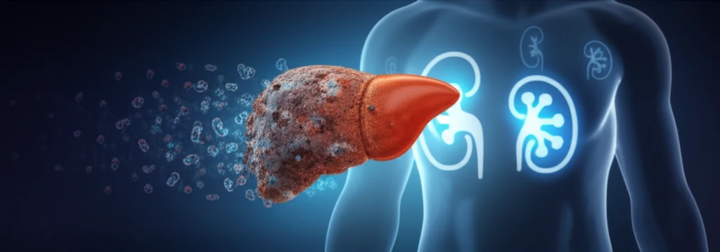 Transformation of a diseased liver into a healthy organ, symbolizing recovery from chronic liver disease.