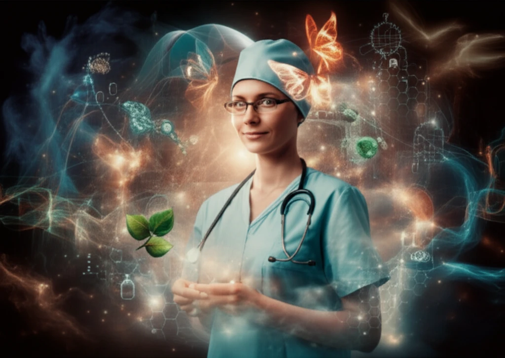 Oncology nurse providing compassionate care to a cancer patient.
