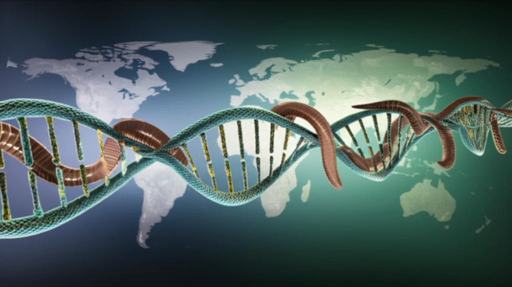 Earthworms intertwined with DNA strands, symbolizing hidden diversity.