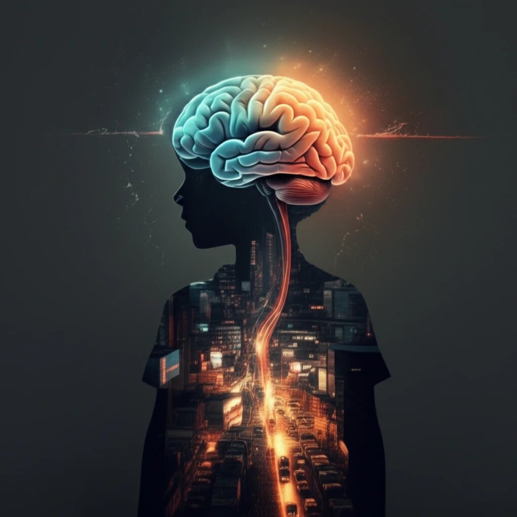 Surreal illustration of child's mental health in urban South Africa