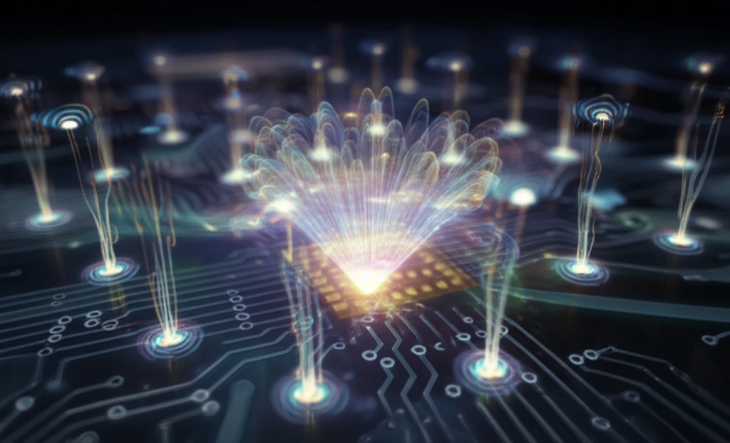 Nanowire oscillators emitting light waves for advanced wireless communication.