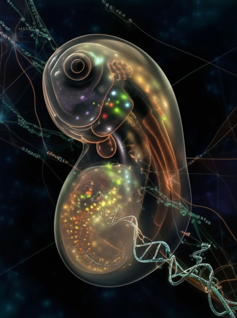 Zebrafish embryo with glowing spinal cord cells