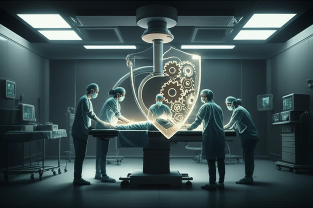 Medical team constructing a safety shield around a patient during a radiology procedure.