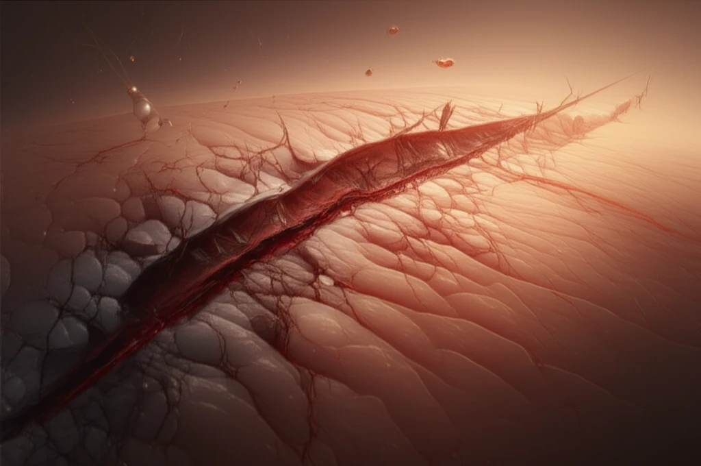 Surreal illustration of a wound healing.