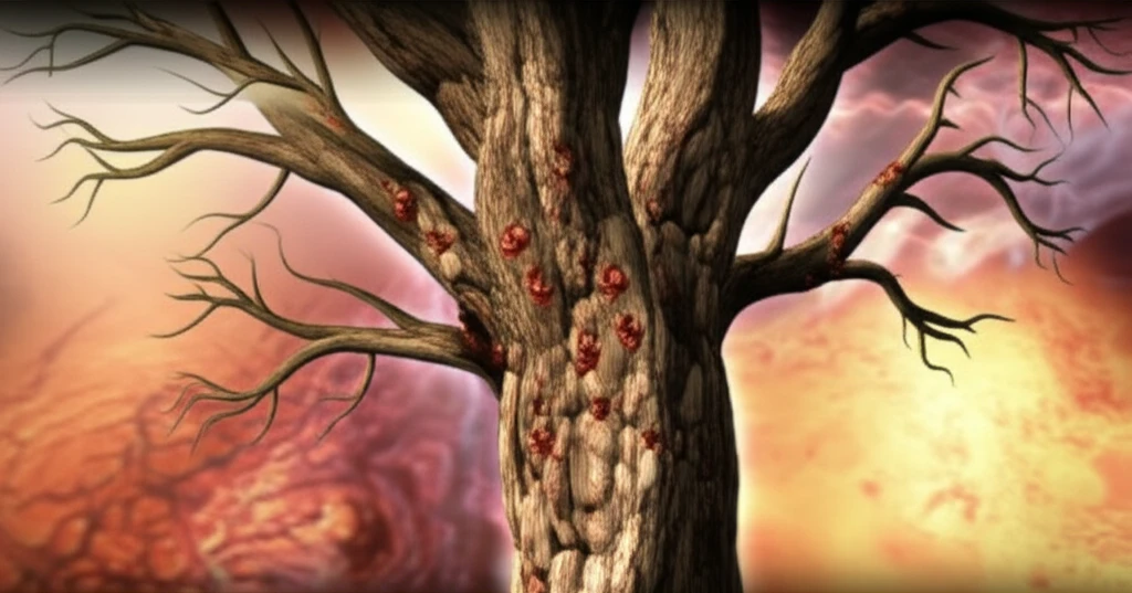 Surreal illustration of aortitis and Sweet's syndrome connection