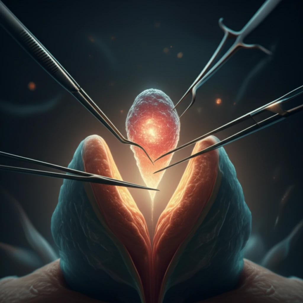 Illustration of parotid gland tumor removal