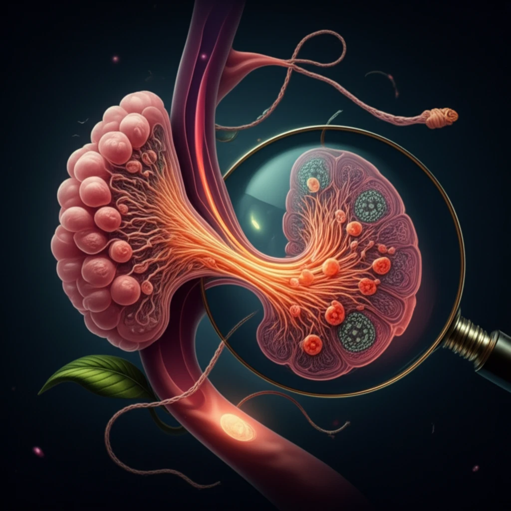 Salivary gland transforming into a flower, representing new insights in Sjogren's Syndrome research.