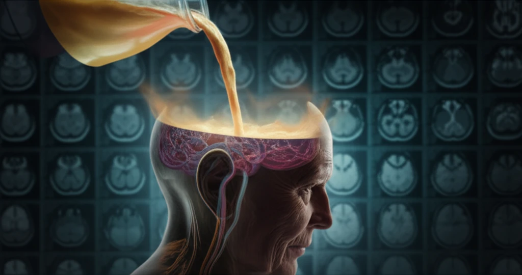 Surreal illustration of nutrition aiding stroke recovery.