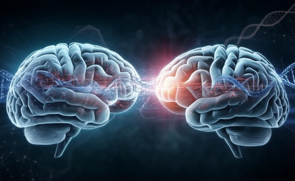 Surreal image representing stress as a malleable force shaped by genetics and mindset.