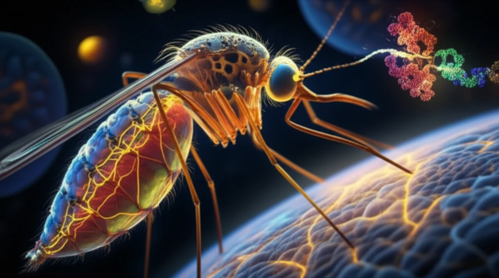 Illustration of mosquito hormone regulation of digestive enzymes.