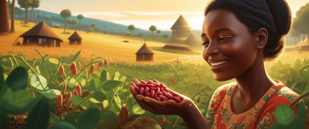 Ugandan farmer with Serenut 5R groundnuts