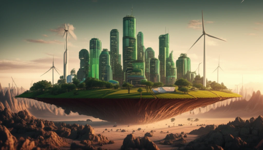 Green city growing symbolizing environmental regulations driving economic growth.