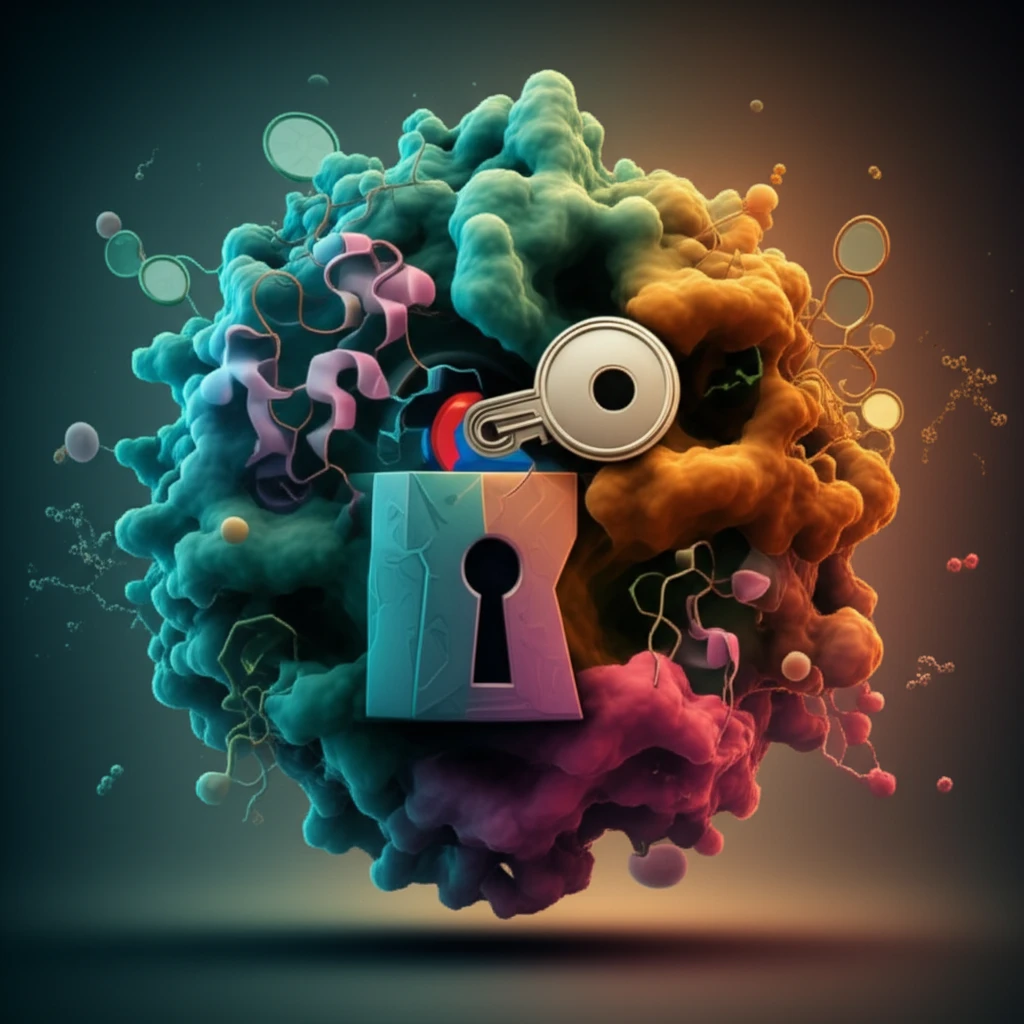 Enzyme with a slightly altered key, symbolizing the unexpected activity of VioC.