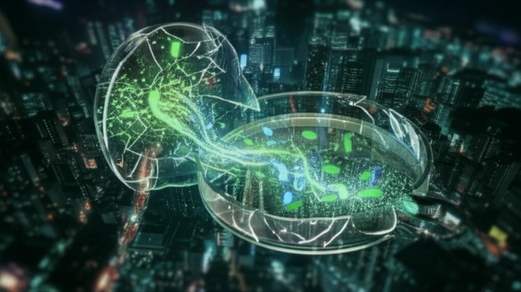 Surreal illustration of shattered petri dish symbolizing bioterrorism threat.