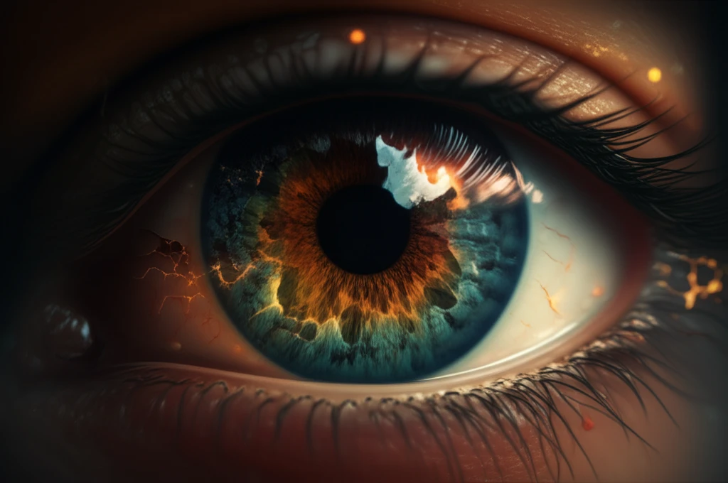 Cellular regeneration and repair in retinal tissue symbolizing vision restoration.