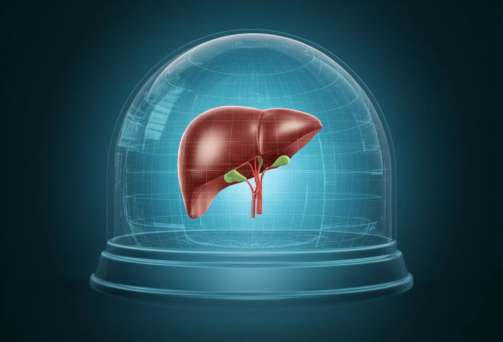 Digital illustration of a protected liver and spleen