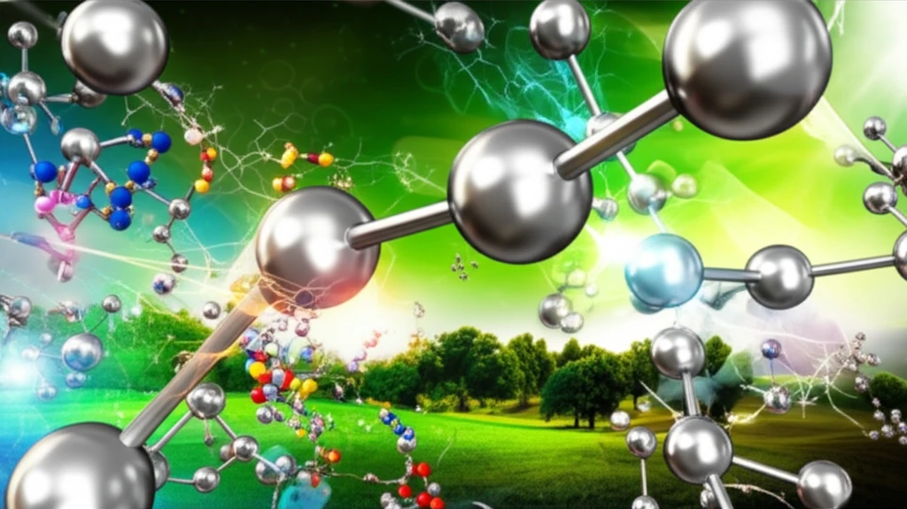 Nickel atoms catalyzing a sustainable chemical reaction in a green environment.