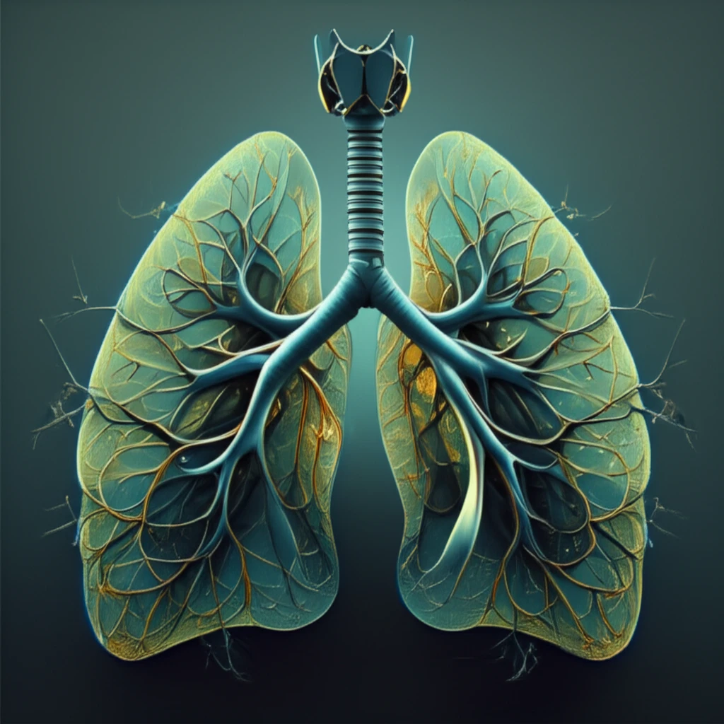 Illustration of a healthy lung intertwining with interconnected branches, symbolizing life and medical breakthroughs in lung transplantation.