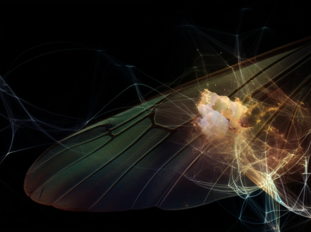 Neural-inspired sensor concept combining insect wing and neural network imagery.