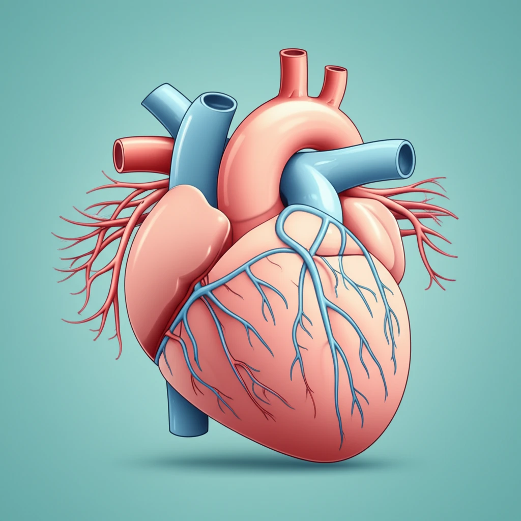 Stylized heart with interconnected pulmonary arteries and ventricles, symbolizing PH and HCM.