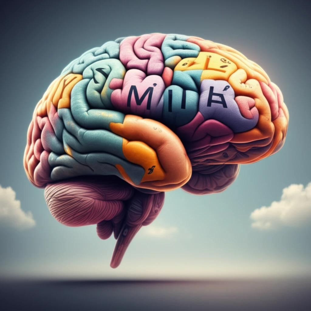 Brain puzzle with English letters.