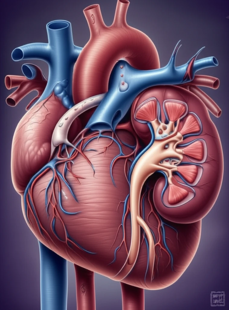 Heart and kidney intertwined, symbolizing treatment options.