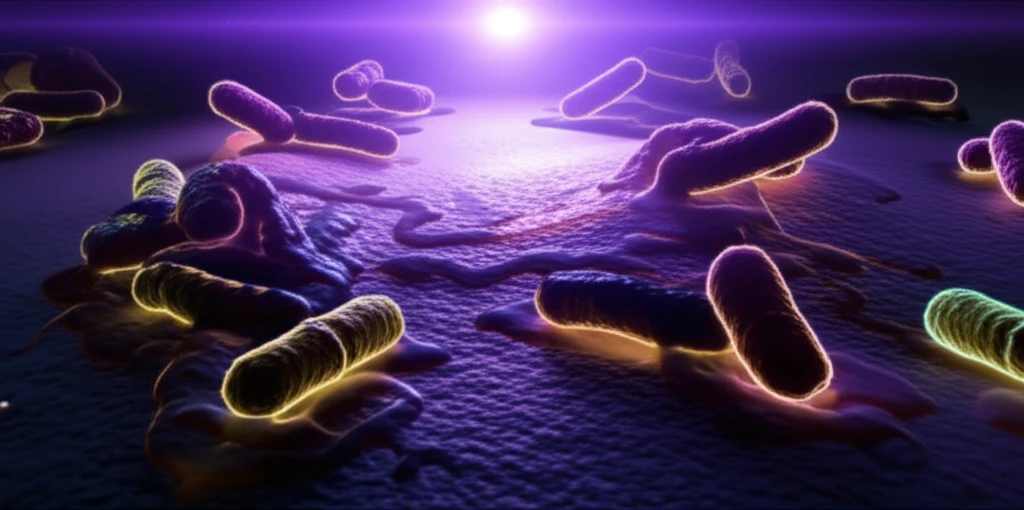 Bacteria producing melanin under UV light