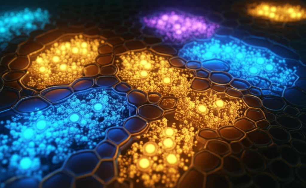 Microscopic view of plant cell wall showing carbohydrate and lignin distribution.