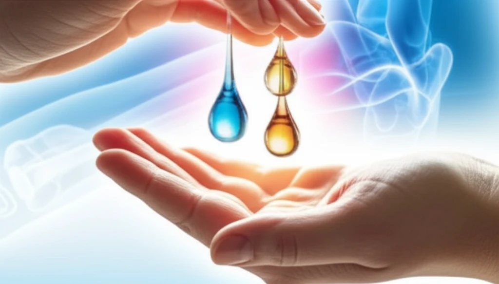 Hands gently cupping essential oil drops, symbolizing arthritis pain relief.