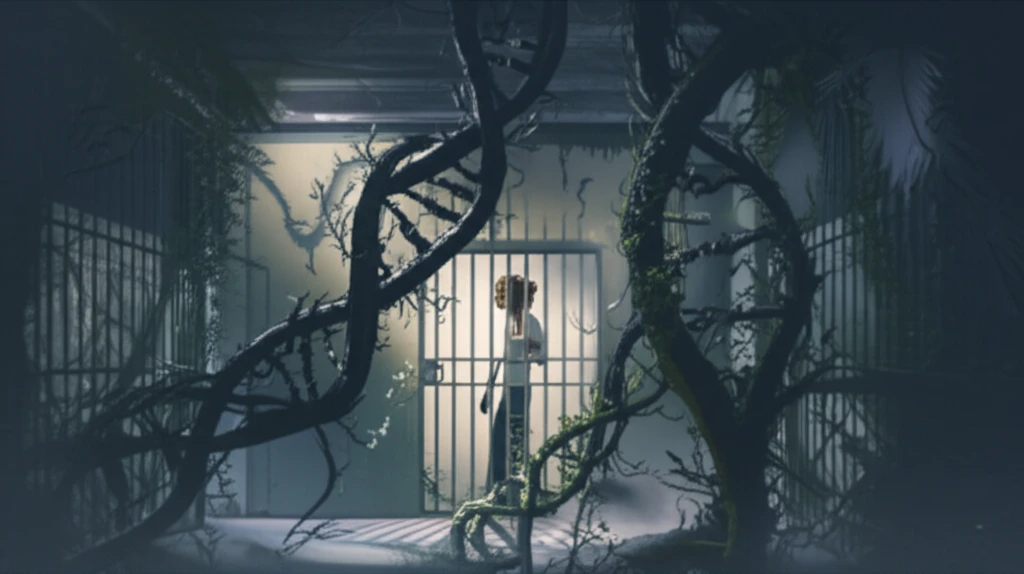 Migrant in detention center, symbolizing hidden health threats of tropical diseases and viral infections.